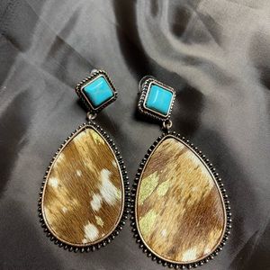Cow print earrings